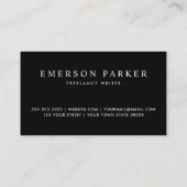 Stijlvolle satijnen grijze rand custom logo profes visitekaartje (Achterkant)