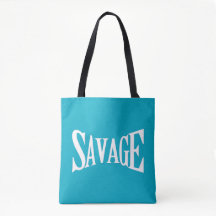 Stijlvolle SAVAGE Bold White Print Canvas tas
