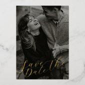 Stijlvolle Save the Date met QR Folie Uitnodiging (Voorkant)