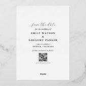 Stijlvolle Save the Date met QR Folie Uitnodiging (Achterkant)