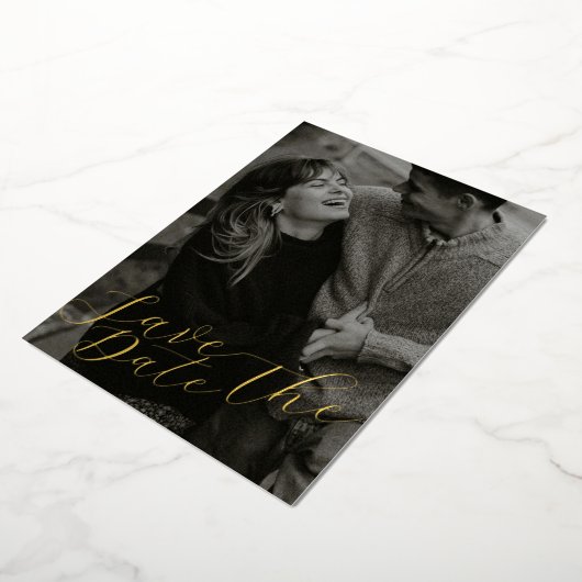 Stijlvolle Save the Date met QR Folie Uitnodiging (Gedraaid)