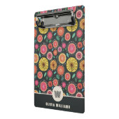 Stijlvolle Scandi-folk bloem Monogram Mini Klembord (Angled2)