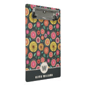 Stijlvolle Scandi-folk bloem Monogram Mini Klembord (Schuin)
