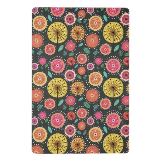 Stijlvolle Scandi-folk bloem Monogram Mini Klembord (Achterkant)