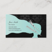 Stijlvolle schaar & Comb Hair Stylist-benoeming Afsprakenkaartje (Voorkant)