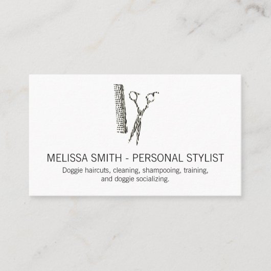 Stijlvolle scharen visitekaartje (Voorkant)