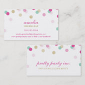 Stijlvolle schattige confetti  leuk roze gouden mu visitekaartje (Voorkant / Achterkant)