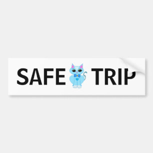 Stijlvolle, schattige, lichtblauwe kat bumperstick bumpersticker