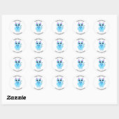 Stijlvolle schattige lichtblauwe kitty cat classic ronde sticker (Vel)