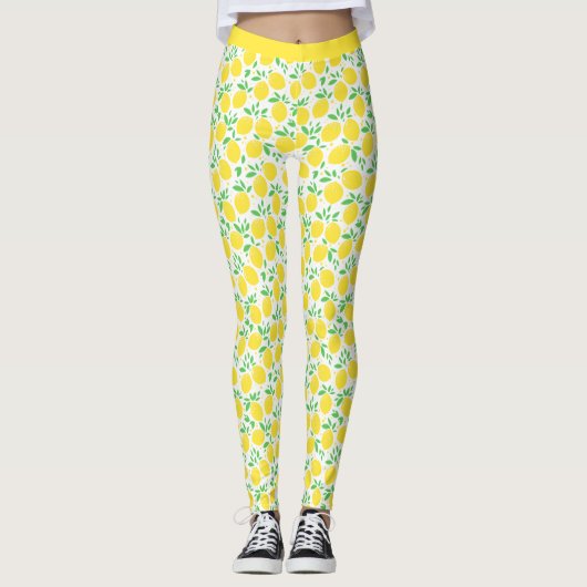 Stijlvolle Schattigee citroen fruit gele boomgaard Leggings (Voorkant)