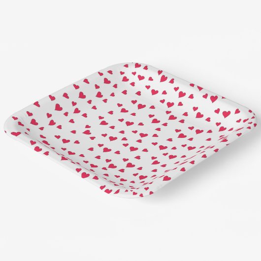 Stijlvolle Schattigee eenvoudige rode harten minim Papieren Bordje (Gebogen)