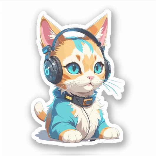 Stijlvolle Schattigee kat Sticker (Voorkant)