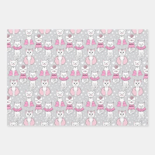 Stijlvolle Schattigee katten Inpakpapier Vel (Voorkant)