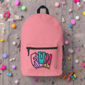 Stijlvolle Schattigee kleurrijke "Fun" Girly Pink  Bedrukte Rugzak