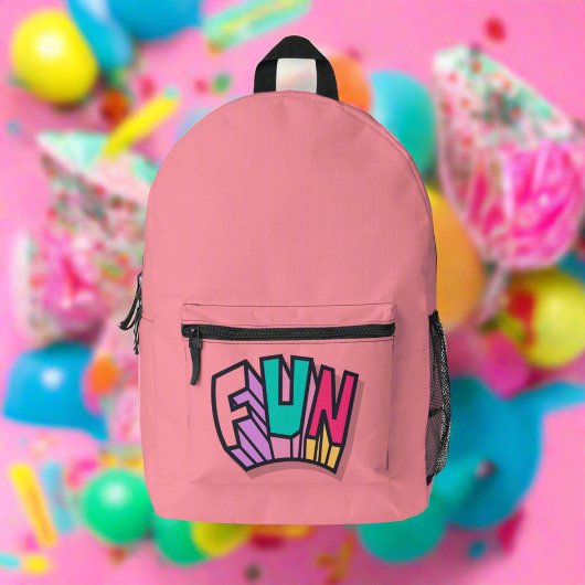Stijlvolle Schattigee kleurrijke "Fun" Girly Pink  Bedrukte Rugzak