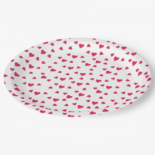 Stijlvolle Schattigee rode harten eenvoudig minima Papieren Bordje (Gekanteld)