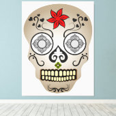 Stijlvolle schedel canvas afdruk (Insitu (Houten vloer))