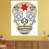 Stijlvolle schedel canvas afdruk (Insitu (Woonkamer))