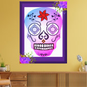 Stijlvolle schedel canvas afdruk (Insitu (Woonkamer))