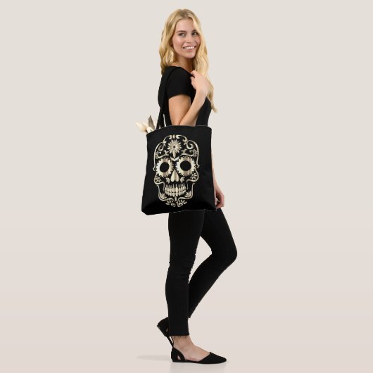 Stijlvolle schedel canvas tas (Op model)