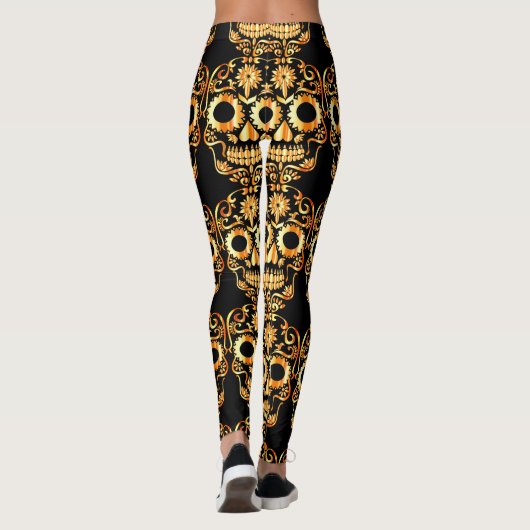 Stijlvolle  schedel leggings (Achterkant)
