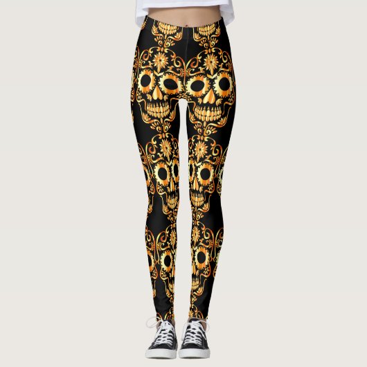 Stijlvolle  schedel leggings (Voorkant)