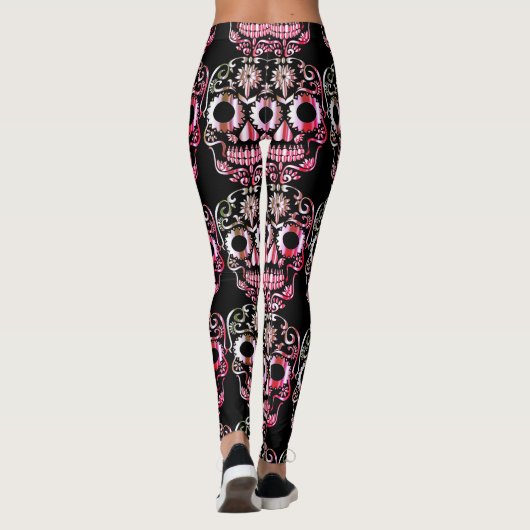 Stijlvolle schedel leggings (Achterkant)