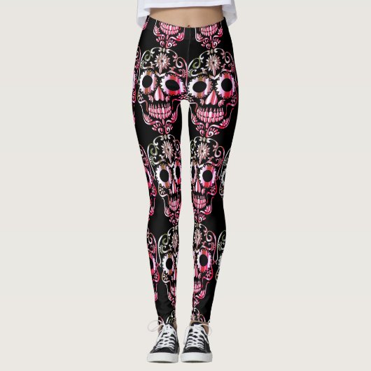 Stijlvolle  schedel leggings (Voorkant)