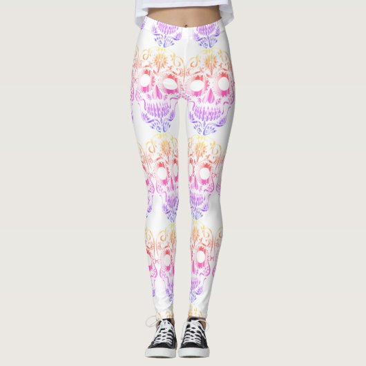 Stijlvolle schedel leggings (Voorkant)