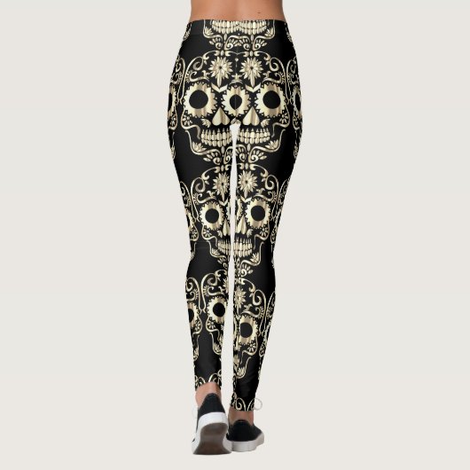 Stijlvolle  schedel leggings (Achterkant)