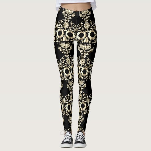 Stijlvolle  schedel leggings (Voorkant)