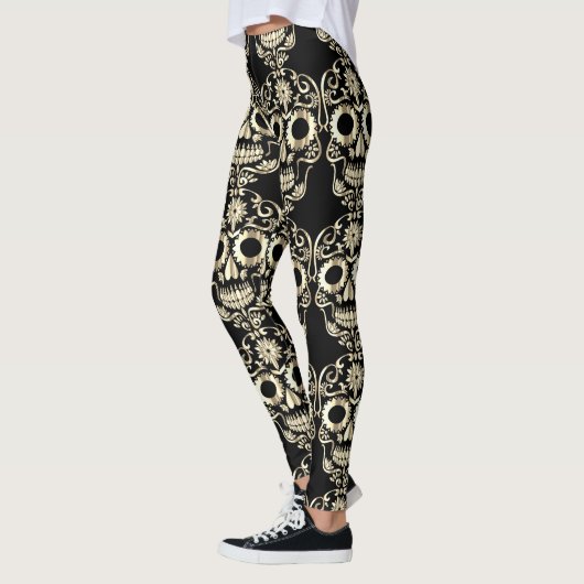 Stijlvolle  schedel leggings (Links)