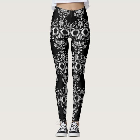 Stijlvolle  schedel leggings (Voorkant)