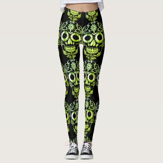 Stijlvolle  schedel leggings (Voorkant)