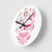 Stijlvolle schedel ronde klok (Hoek)