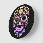 Stijlvolle schedel ronde klok (Hoek)