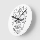Stijlvolle schedel ronde klok (Hoek)