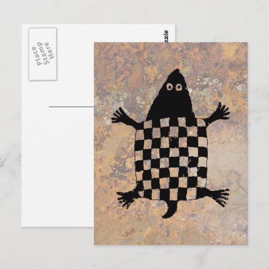 Stijlvolle schildpad - Mimbres Pottery Design Briefkaart (Voorkant / Achterkant)