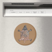 Stijlvolle schildpad - Mimbres Pottery Design Magneet (Insitu (Vaatwasser))