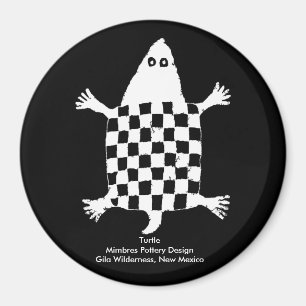 Stijlvolle schildpad - Mimbres Pottery Design Magneet