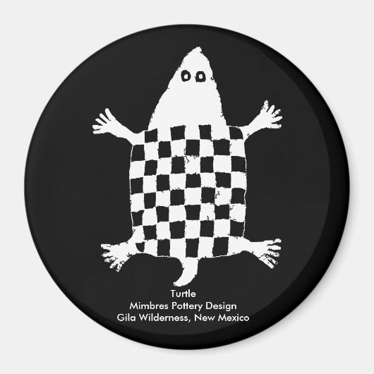 Stijlvolle schildpad - Mimbres Pottery Design Magneet (Voorkant)
