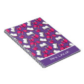 Stijlvolle schoolleraar en leerworm notitieboek (Rechterzijde)