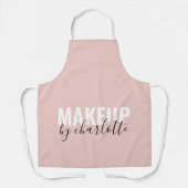 Stijlvolle schoonheid Salon Job Titel Roze Zaken Schort (Voorkant)