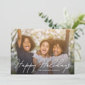 Stijlvolle Schrijf Vakantie Fotokaart Feestdagenkaart (Staand voorkant)