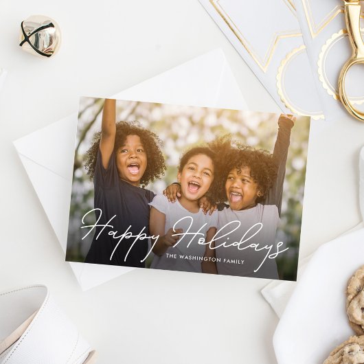 Stijlvolle Schrijf Vakantie Fotokaart Feestdagenkaart