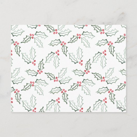 Stijlvolle schuine waterverf Kerstmis 3-foto Feestdagenkaart (Achterkant)