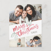 Stijlvolle schuine Waterverf Vrolijk kerstfeest 3- Feestdagenkaart (Voorkant)