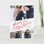 Stijlvolle schuine Waterverf Vrolijk kerstfeest 3- Kaart (Voorkant)