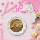 Stijlvolle Scorpio 1st Birthday & Gold Confetti Papieren Bordje (Feest)
