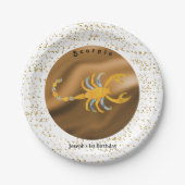 Stijlvolle Scorpio 1st Birthday & Gold Confetti Papieren Bordje (Voorkant)
